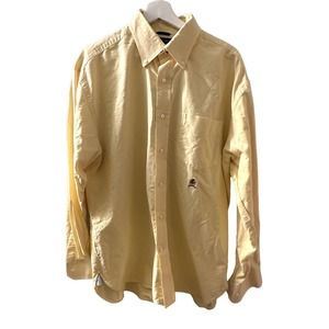 Tommy Hilfiger Men's Light Yellow Long Sleeve Button-Down Shirt Size Large